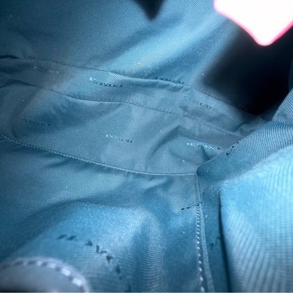 Coach Edie Blue Leather Women's Bag - Picture 10 of 12